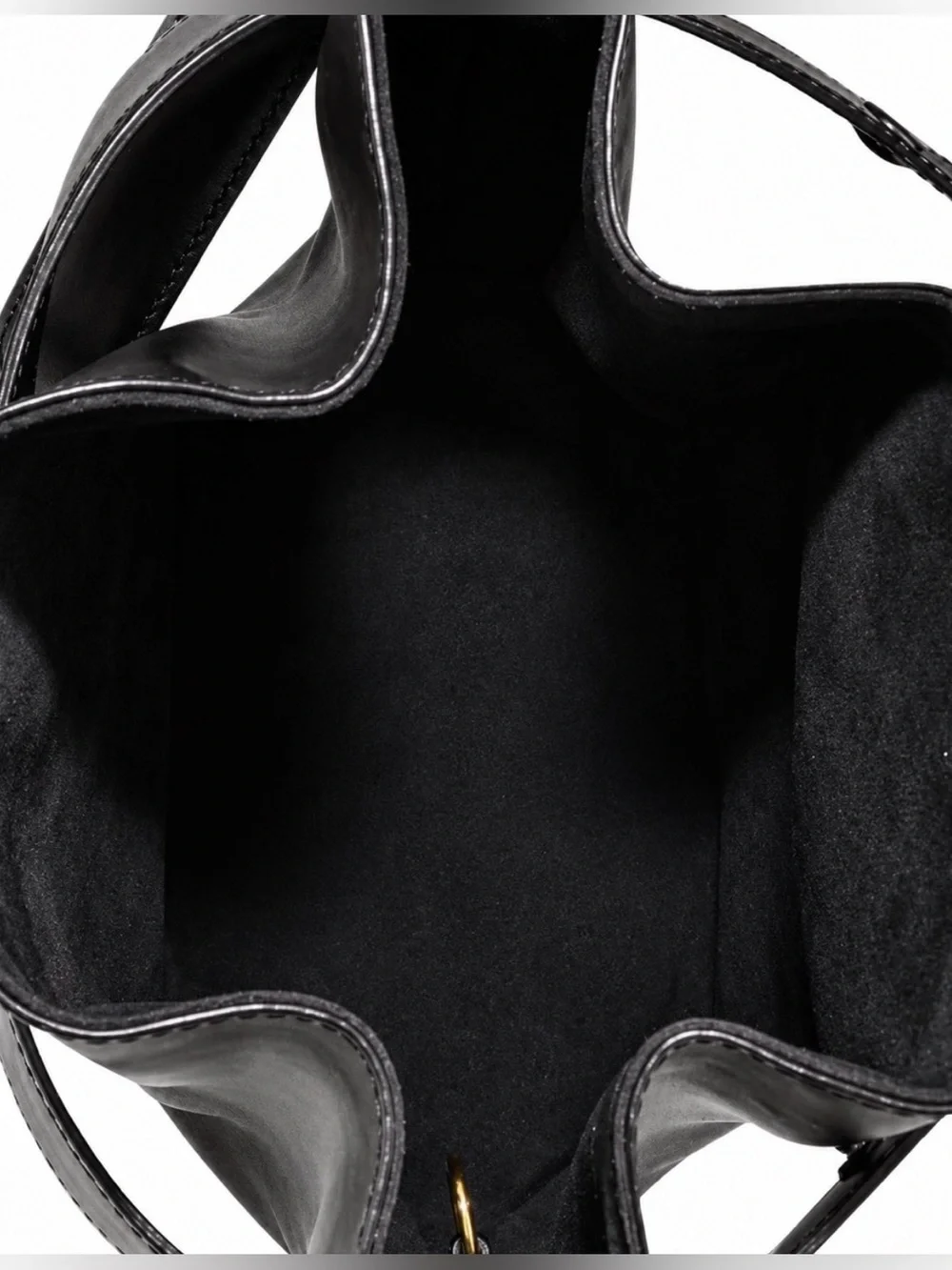LOUIS VUITTON SAC D'ÉPAULE BUCKET SHOULDER BAG PURSE IN BLACK EPI LEATHER PM